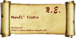 Manó Endre névjegykártya
