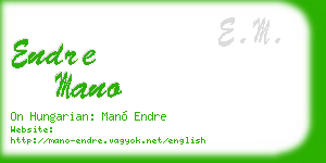 endre mano business card